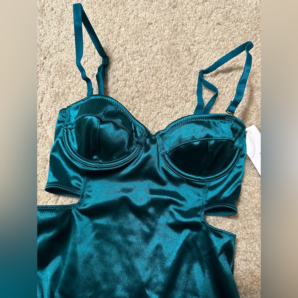 Urban Outfitters Silk Corset Bodysuit